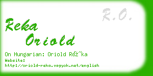 reka oriold business card